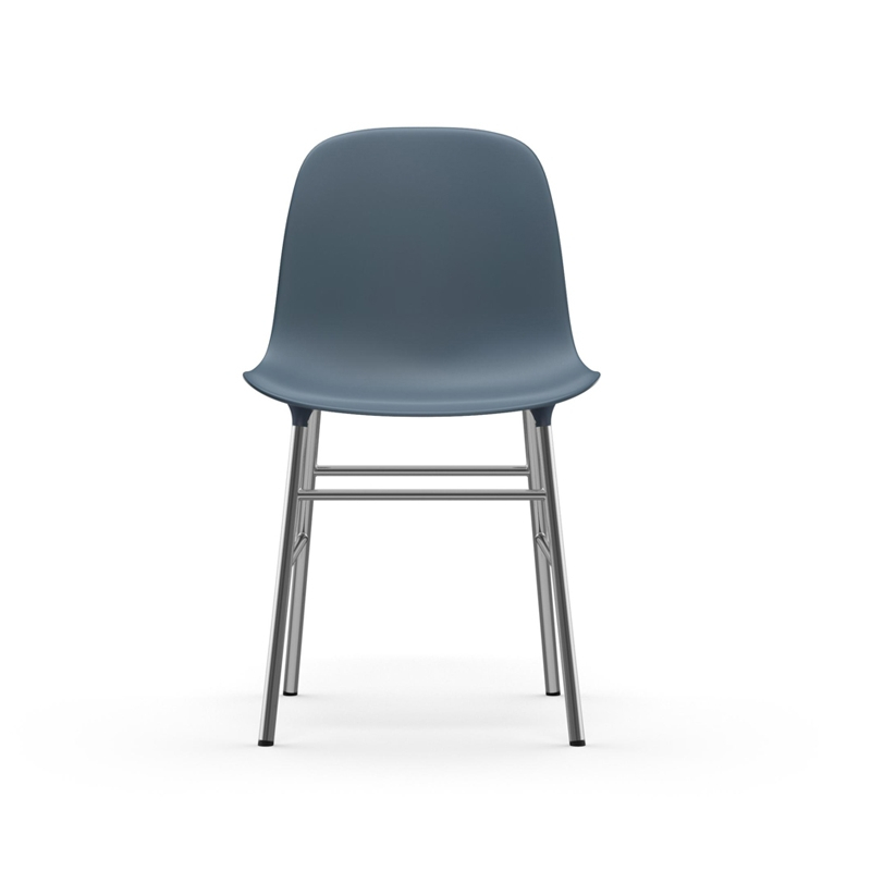 Chaise FORM CHAIR piètement chrome Bleu foncé Normann Copenhagen