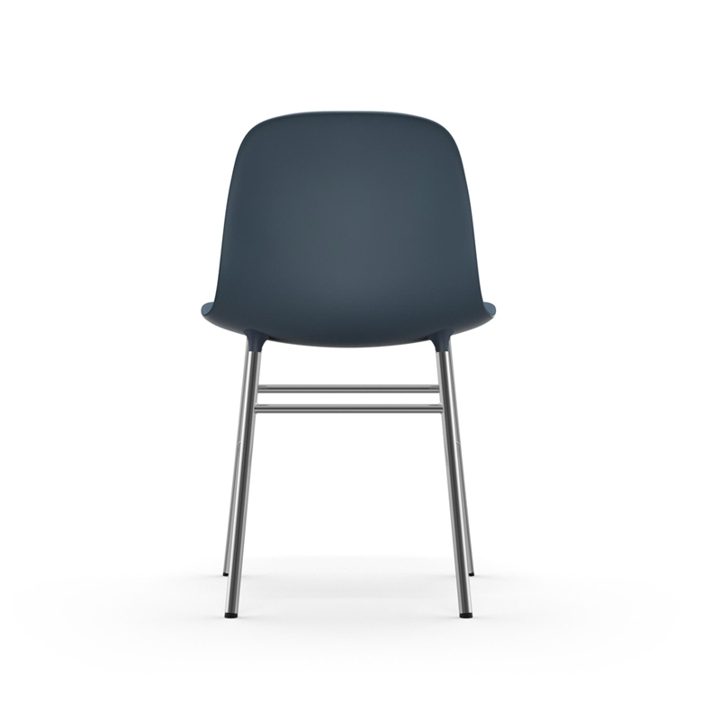 Chaise FORM CHAIR piètement chrome Bleu foncé Normann Copenhagen