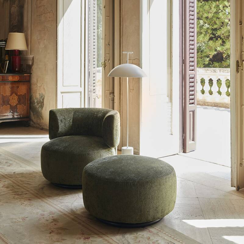 Fauteuil K-WAIT Chenille Chenille bleu ciel KARTELL