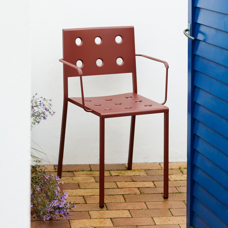 Chaise extérieur Chaise BALCONY DINING avec accoudoirs Beige HAY