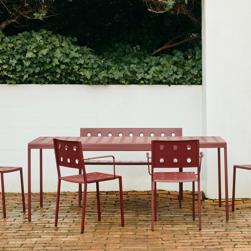 Banc extérieur Banc BALCONY DINING Rouge fer HAY