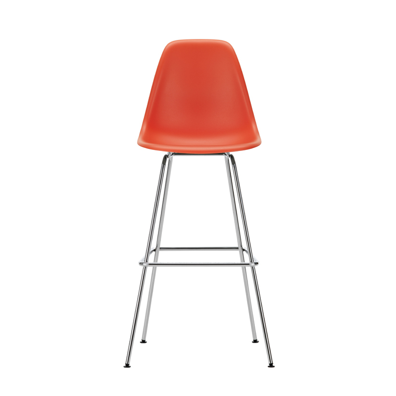 Tabouret haut EAMES PLASTIC STOOL High Rouge coquelicot RE VITRA
