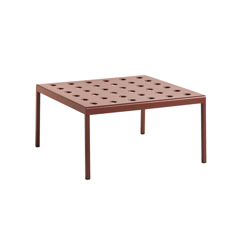 Table basse extérieur Table basse BALCONY L 75x76 Rouge fer HAY