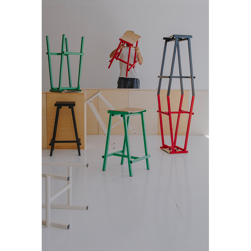 Tabouret haut TABURETE 8 H 66 Vert jade HAY
