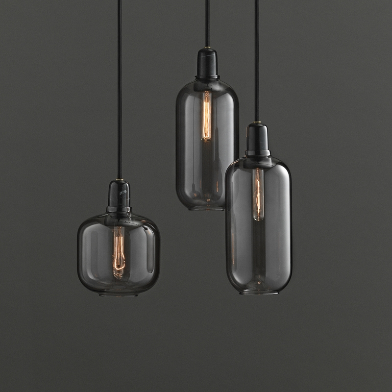 Suspension AMP Large Fumé/ marbre noir Normann Copenhagen