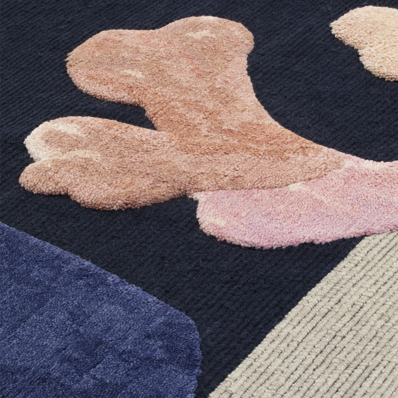 Tapis Tapis RUDE BITS IN SPACE Bleu foncé CC-TAPIS