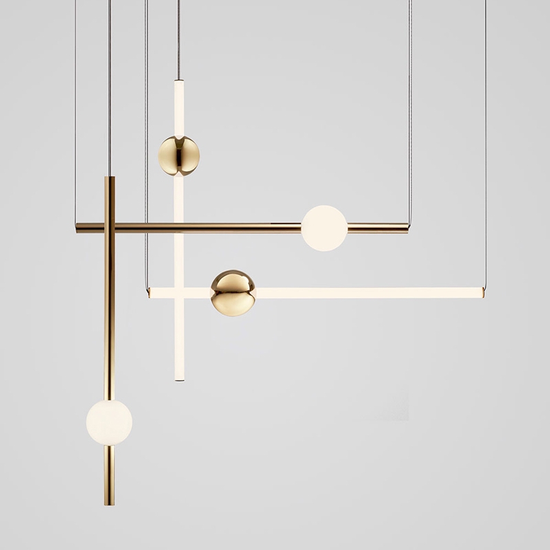 Suspension ORION TUBE LIGHT Doré LEE BROOM