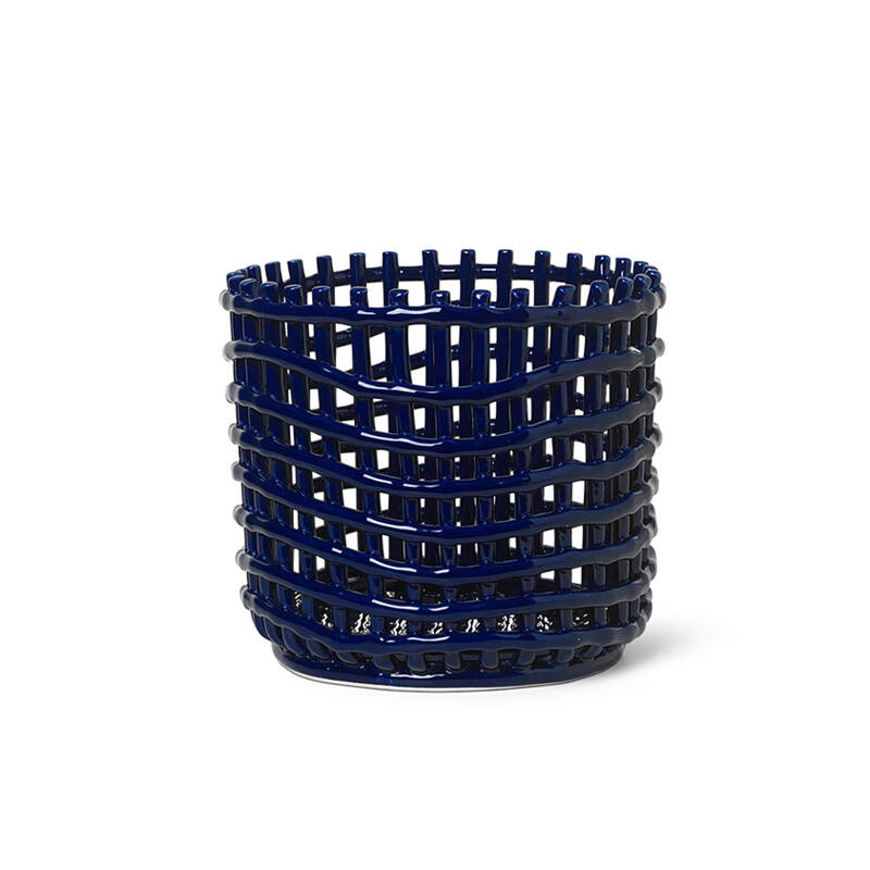 Petit rangement Corbeille CERAMIC large Bleu FERM LIVING
