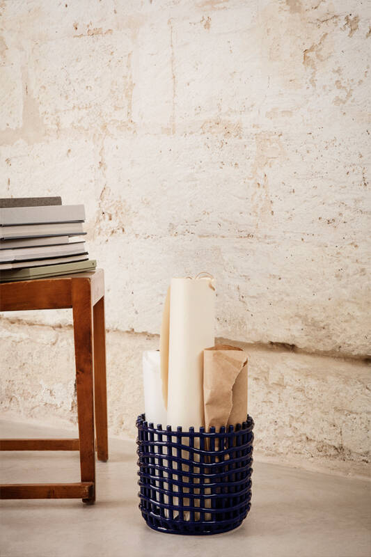Petit rangement Corbeille CERAMIC large Bleu FERM LIVING