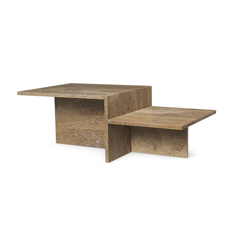 Table basse DISTINCT Travertin Travertin marron foncé FERM LIVING