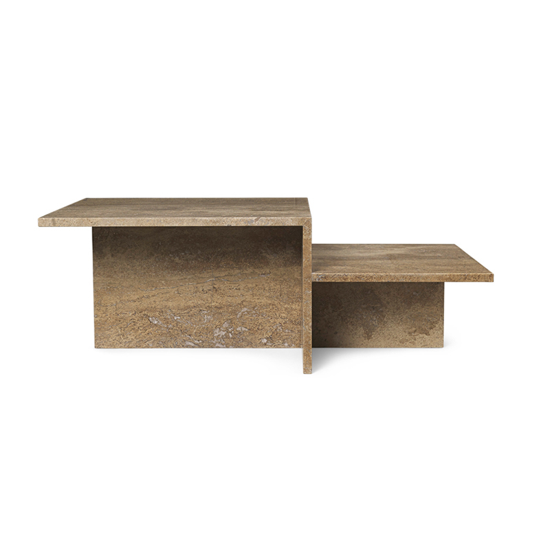 Table basse DISTINCT Travertin Travertin marron foncé FERM LIVING