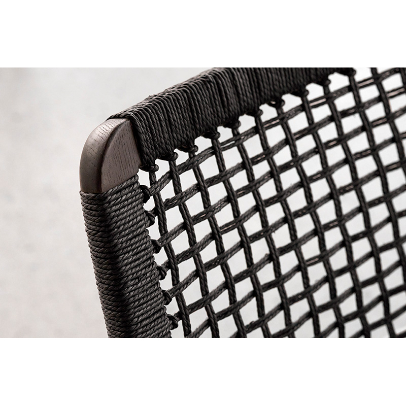 Fauteuil CABIN Cuir noir/ chêne foncé VIPP