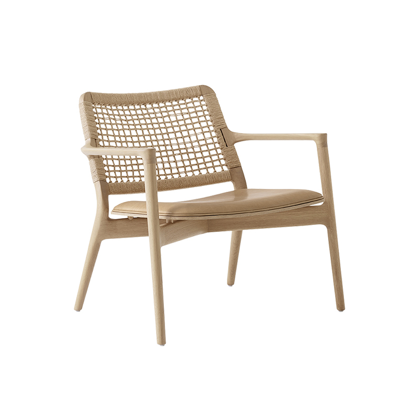 Fauteuil CABIN Cuir sable/ chêne clair VIPP