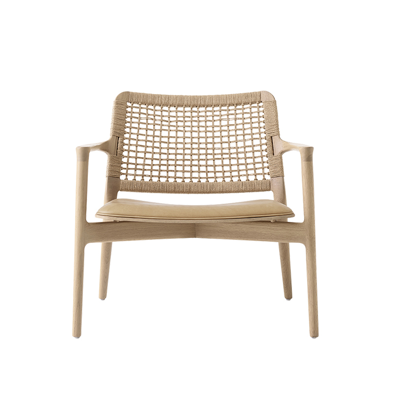 Fauteuil CABIN Cuir sable/ chêne clair VIPP