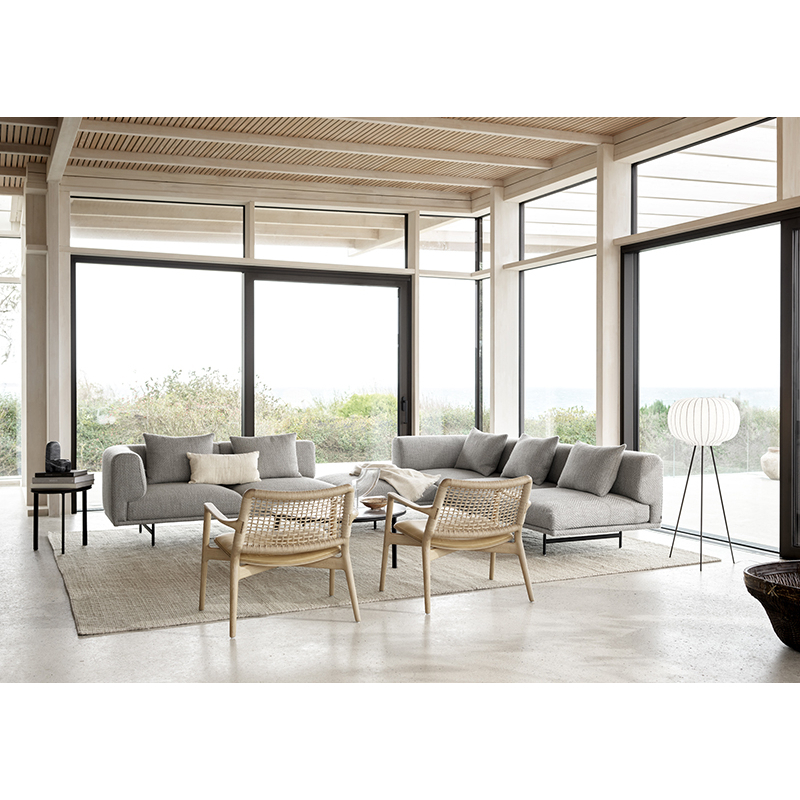 Fauteuil CABIN Cuir sable/ chêne clair VIPP