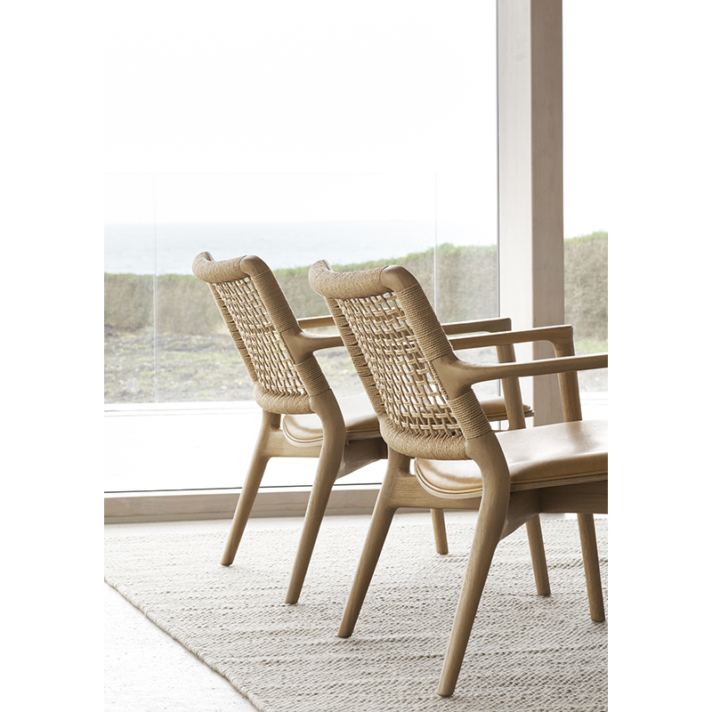Fauteuil CABIN Cuir sable/ chêne clair VIPP