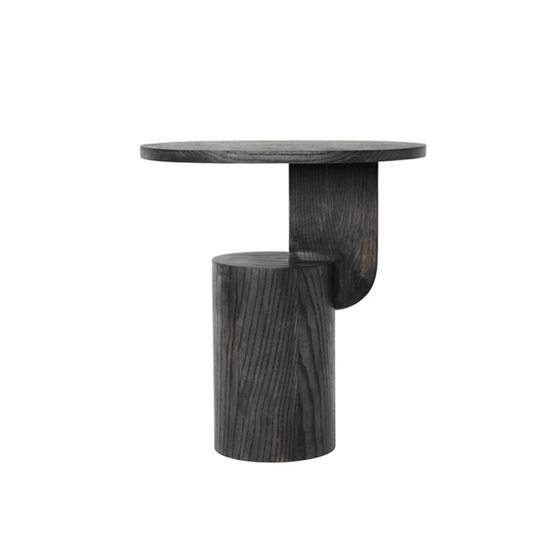 Table d'appoint guéridon INSERT Frêne teinté noir FERM LIVING