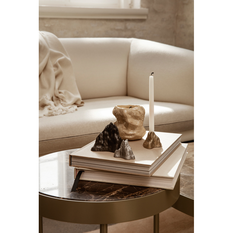 Table d'appoint guéridon MARBLE Medium Marbre Marquina noir FERM LIVING