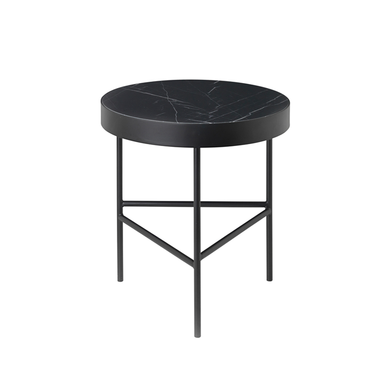 Table d'appoint guéridon MARBLE Medium Marbre Marquina noir FERM LIVING
