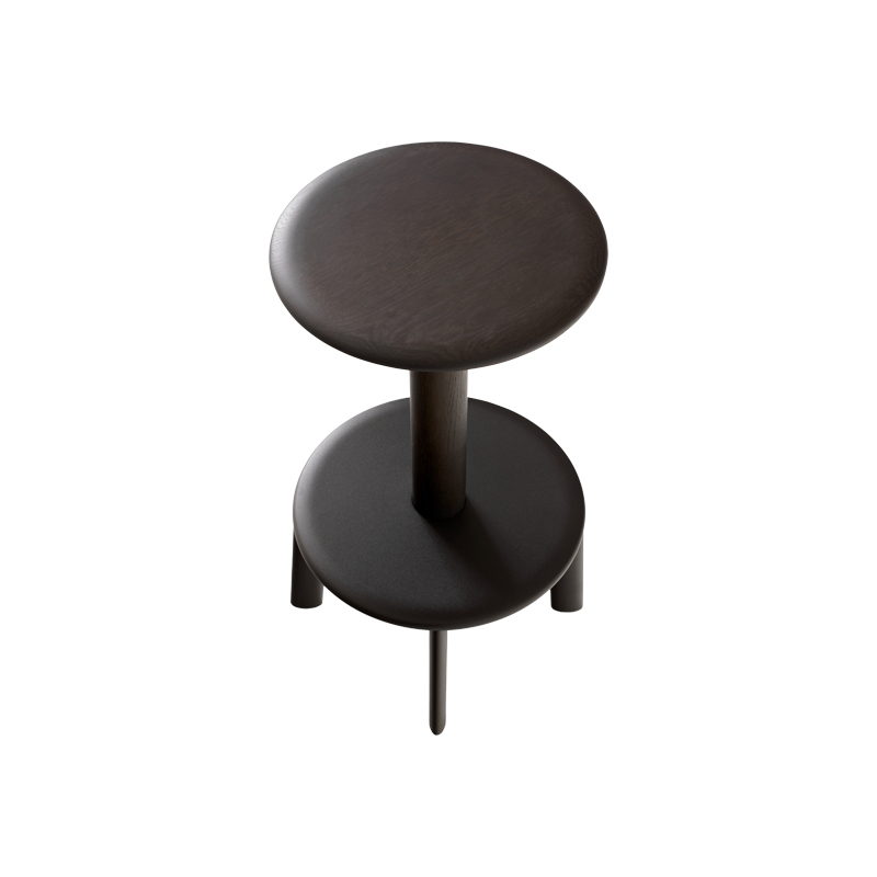 Tabouret haut MASSIF AV39 Chêne foncé/ noir AND TRADITION