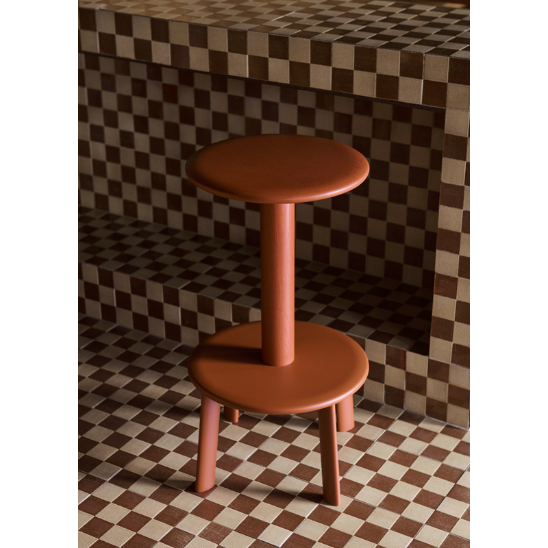Tabouret haut MASSIF AV39 Chêne foncé/ noir AND TRADITION