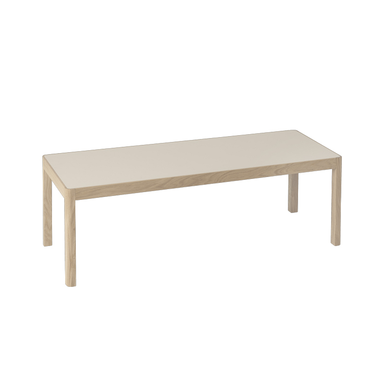 Table basse WORKSHOP TABLE 120x43 Lino gris chaud/ chêne MUUTO