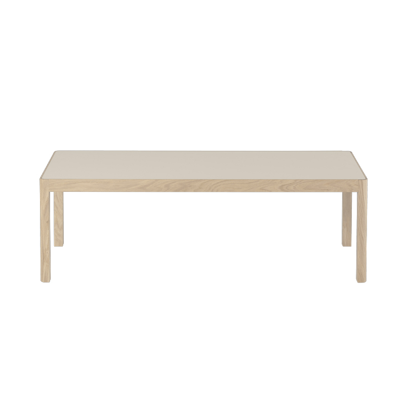 Table basse WORKSHOP TABLE 120x43 Lino gris chaud/ chêne MUUTO