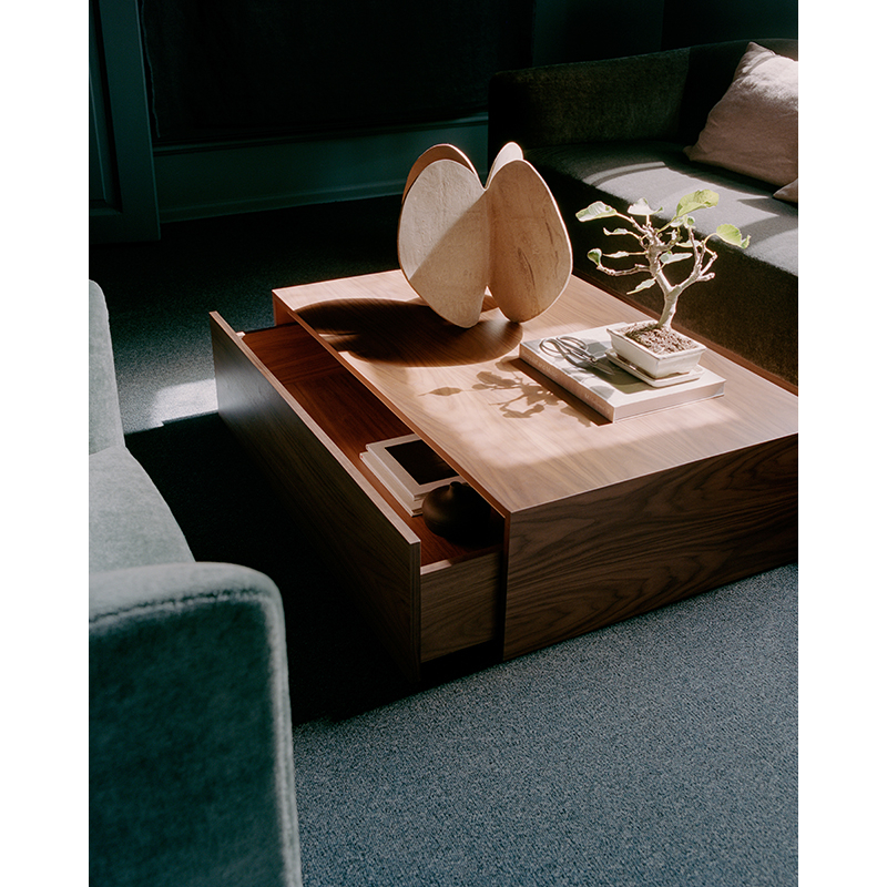 Table basse MASS WIDE avec tiroir Noyer NEW WORKS