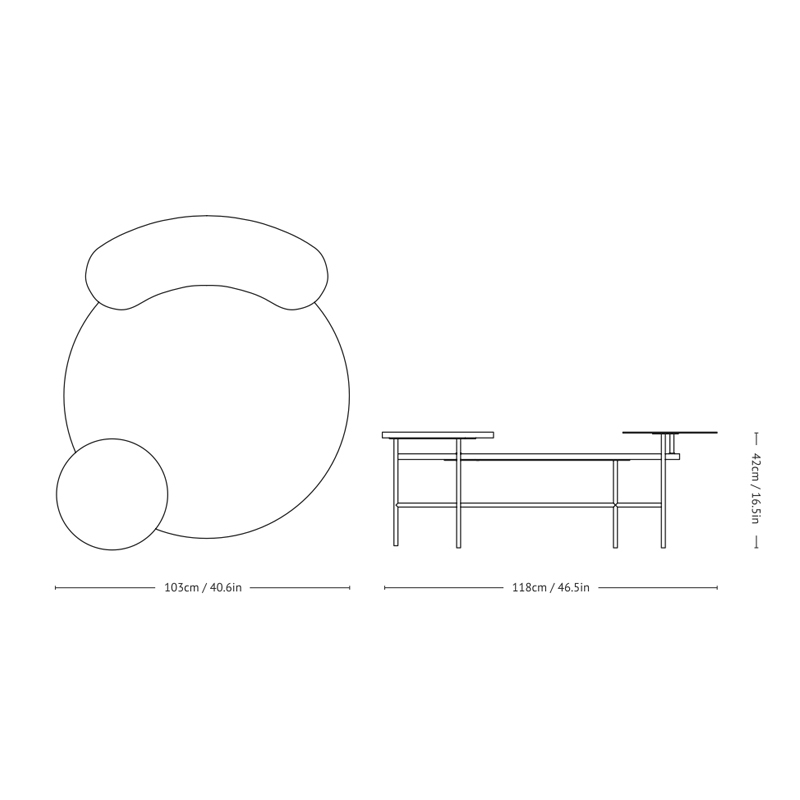 Table basse PALETTE JH25 Noir AND TRADITION