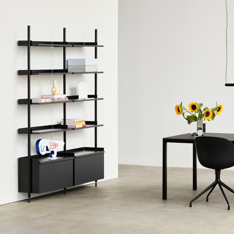 Etagère PIER SYSTEM 122 Noir/ aluminium HAY