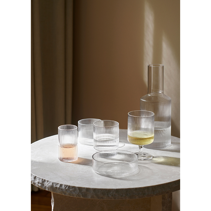 Carafe & verre Set de 4 verres RIPPLE Transparent FERM LIVING