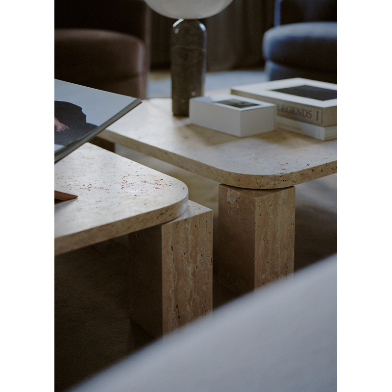 Table basse ATLAS MARBRE 60x60 Travertin NEW WORKS