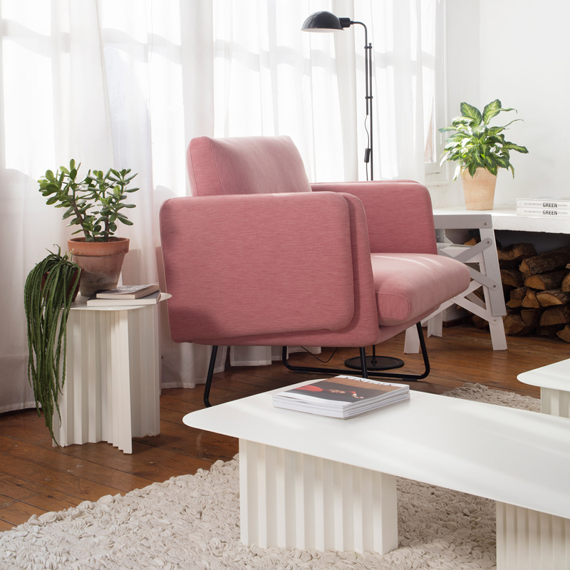 Table d'appoint guéridon PLEC small acier Blanc RS BARCELONA