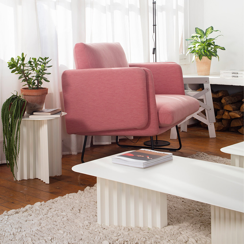 Table basse PLEC large acier Blanc RS BARCELONA