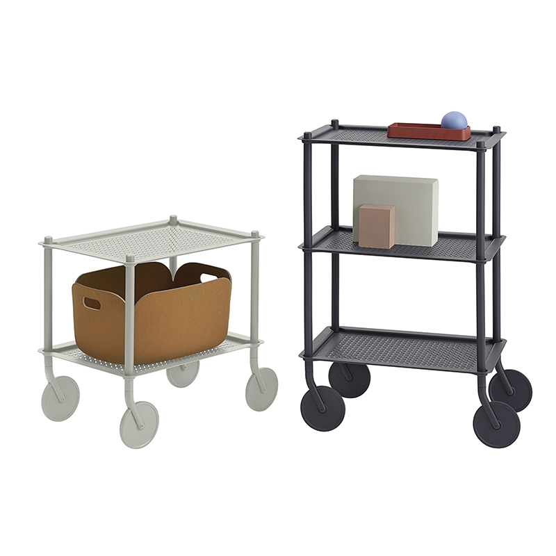 Desserte FLOW TROLLEY 2 niveaux Gris MUUTO