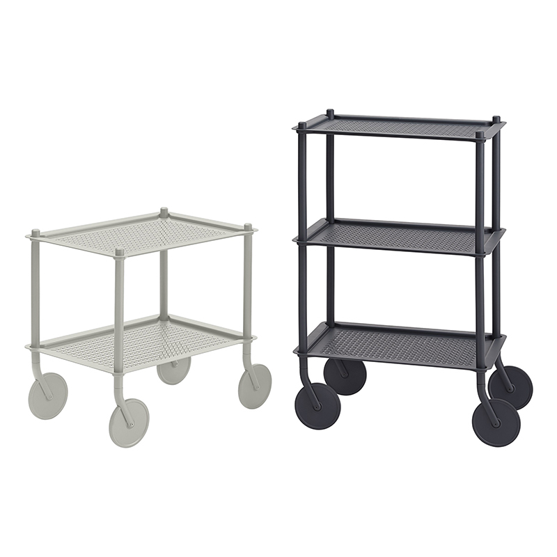 Desserte FLOW TROLLEY 2 niveaux Gris MUUTO