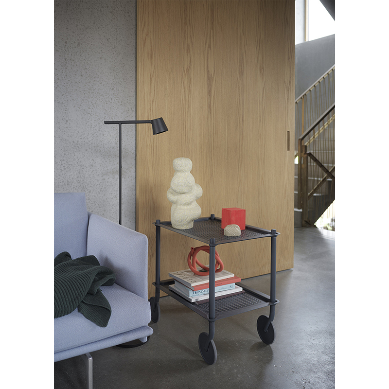 Desserte FLOW TROLLEY 2 niveaux Bleu-gris MUUTO