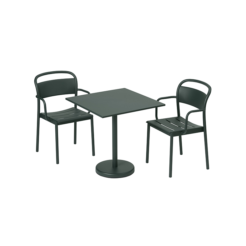Table extérieur LINEAR STEEL CAFE 70x70 Orange brulé MUUTO