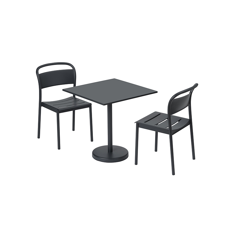 Table extérieur LINEAR STEEL CAFE 70x70 Noir MUUTO