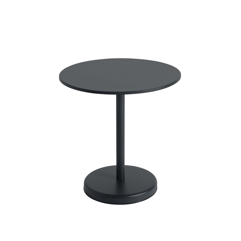 Table extérieur LINEAR STEEL CAFE Ø 70 Noir MUUTO