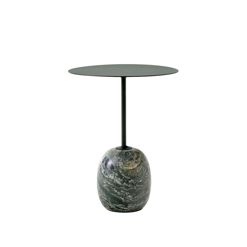 Table d'appoint guéridon LATO LN8 Vert foncé & marbre Verde Alpi AND TRADITION