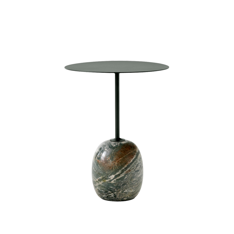 Table d'appoint guéridon LATO LN8 Vert foncé & marbre Verde Alpi AND TRADITION