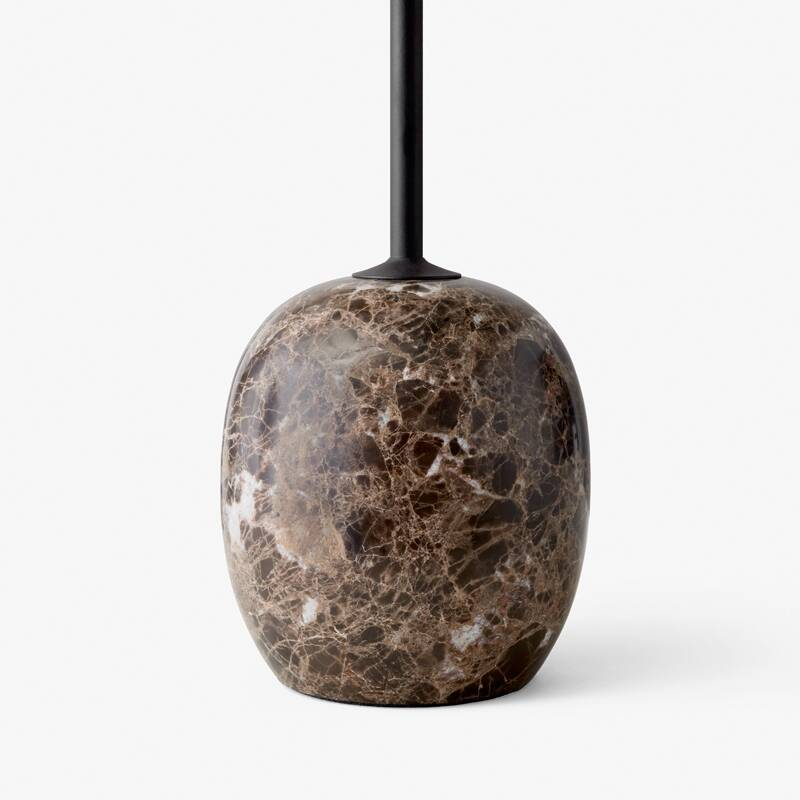 Table d'appoint guéridon LATO LN8 Noir & marbre Emperador marron AND TRADITION