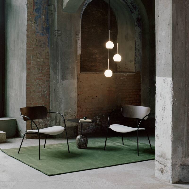 Table d'appoint guéridon LATO LN8 Noir & marbre Emperador marron AND TRADITION