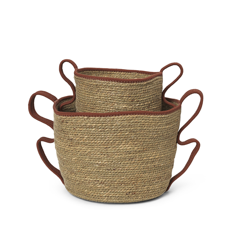 Set de 2 paniers VERSO Brique