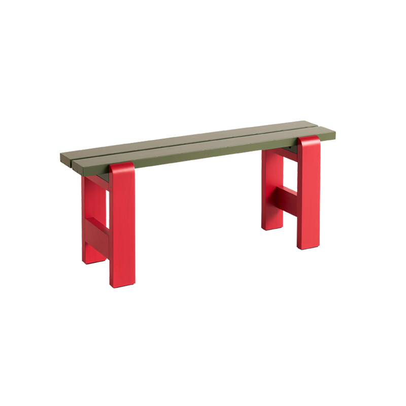 Banc extérieur Banc WEEKDAY DUO Vert olive/ rouge HAY