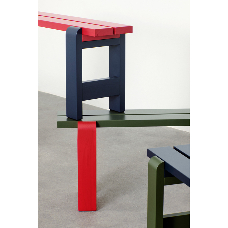 Banc extérieur Banc WEEKDAY DUO Vert olive/ rouge HAY