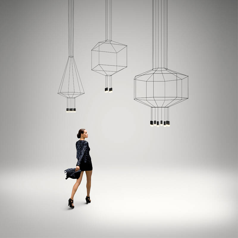 Suspension WIREFLOW 0300 Noir VIBIA