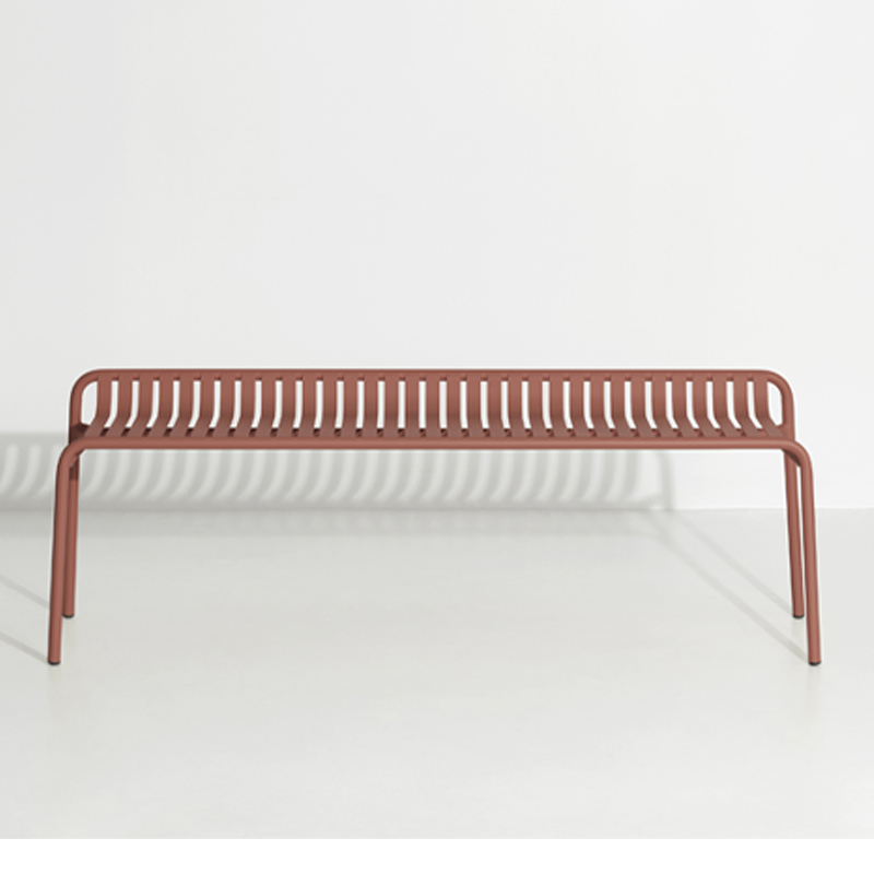 Banc extérieur WEEK-END sans dossier Terracotta PETITE FRITURE