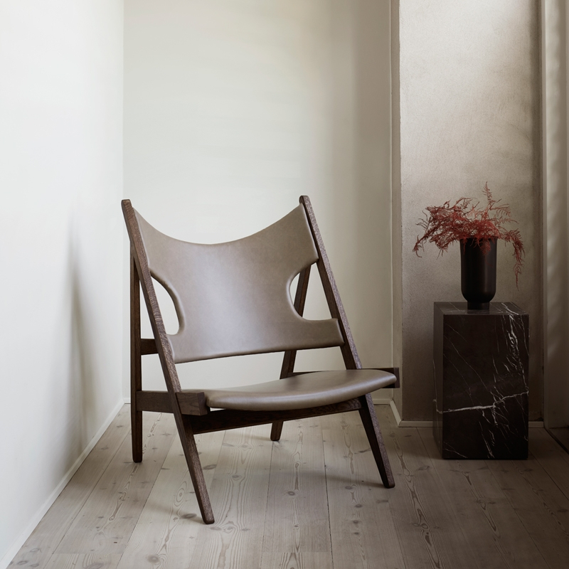 Fauteuil KNITTING CHAIR Cuir Dakar 0311/ chêne foncé AUDO COPENHAGEN